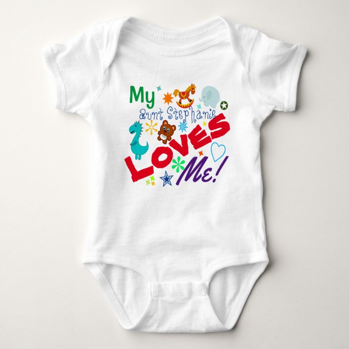Fun Playful Colorful My Aunt Loves Me Baby Bodysuit Zazzle Com