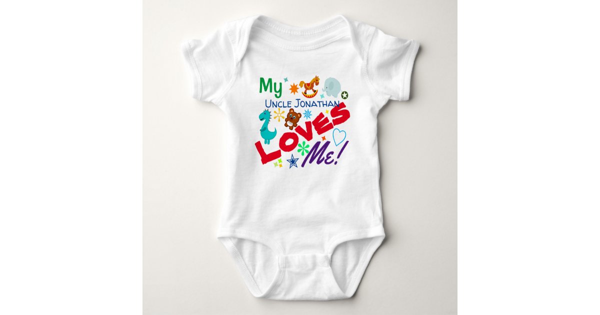 Fun Playful Colorful My Uncle Loves Me Baby Bodysuit Zazzle Com