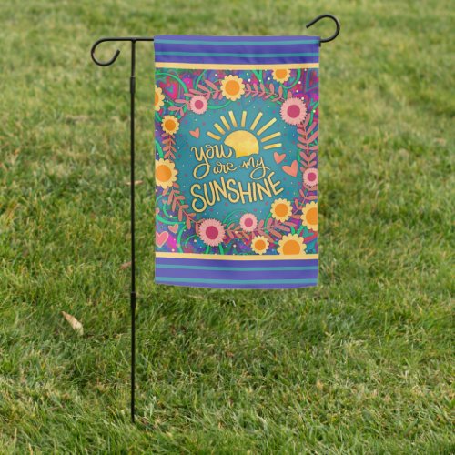 Fun Playful Floral Sunshine Stripe Inspirivity Garden Flag