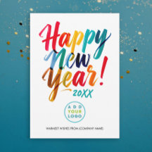 Fun Playful New Year Colorful Typo Business Logo