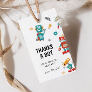 Fun Playful Robots Birthday Gift Tag