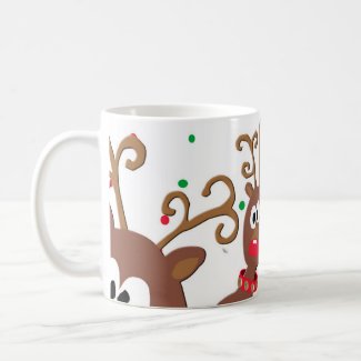 Fun Playful Rudolph Reindeer games mug