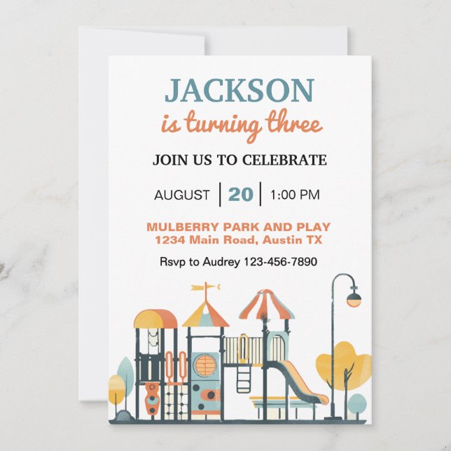 Fun Playground Birthday Party Invitation (Front)