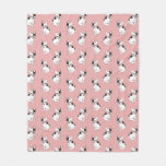 Fun playtime for the Single hooded pied Frenchie Fleece Blanket