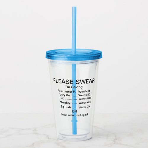 Fun  Please Swear Drinking Glass