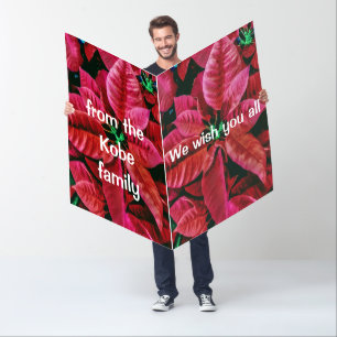 Fun Poinsettia Design Giant Merry Christmas Card