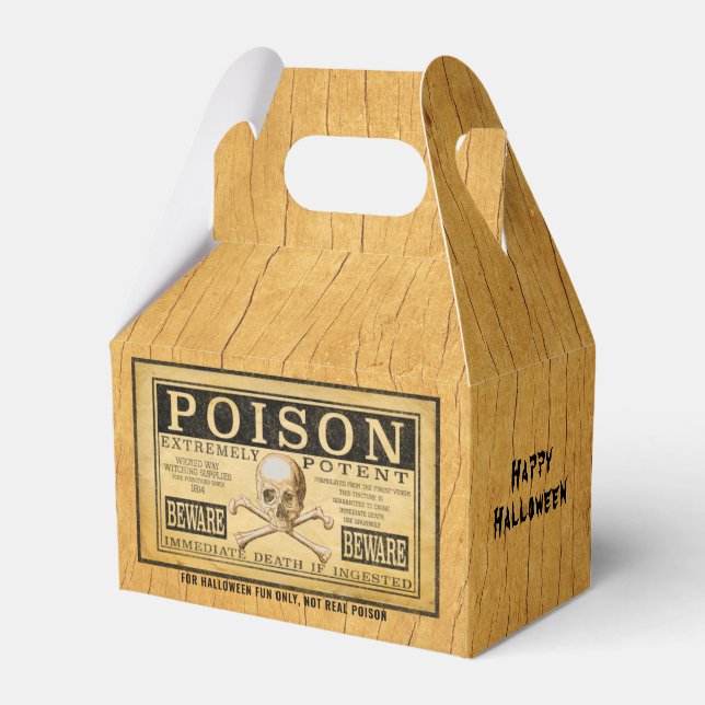 Fun "POISON" Halloween Design Favor Boxes (Front Side)