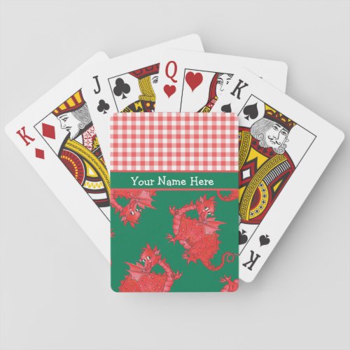 Fun Poker Cards to Personalize Cute Red Dragon