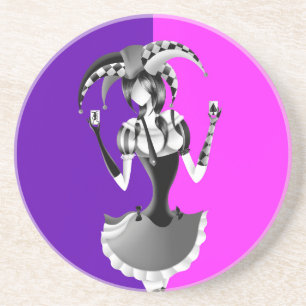 Fun Poker Playing Jester Coaster
