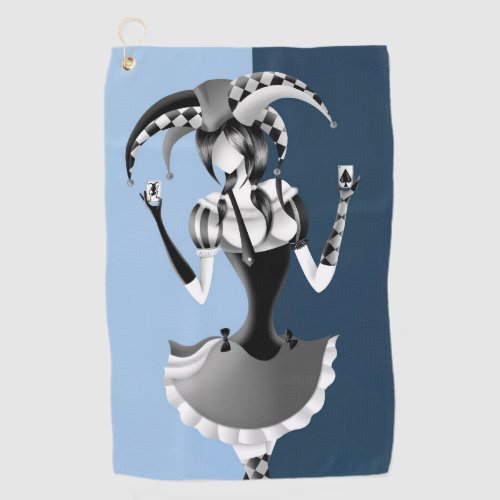 Fun Poker Playing Jester  Golf Towel