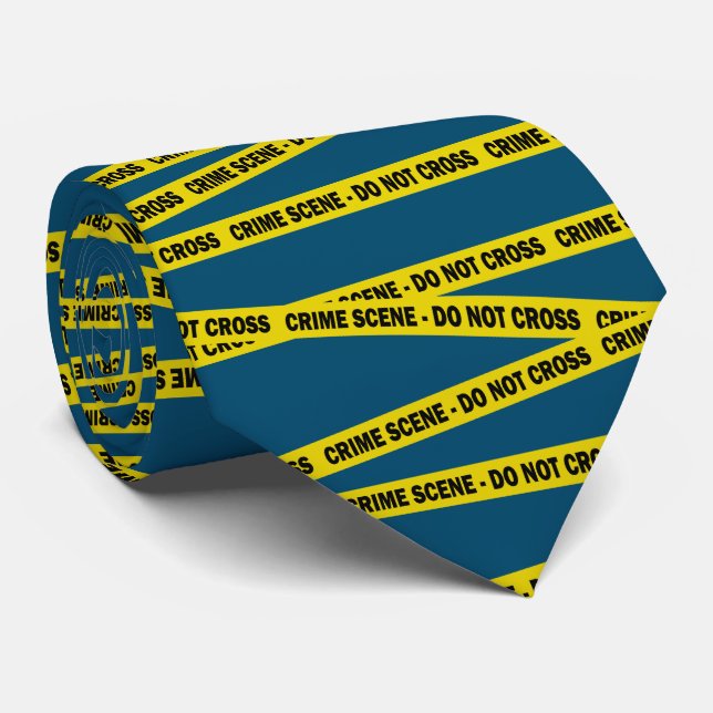 Fun Police Officer Crime Scene Tape Retirement Neck Tie (Rolled)