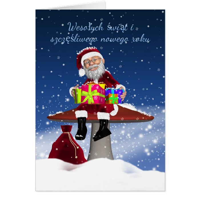 Fun Polish Christmas Card With Santa Zazzle