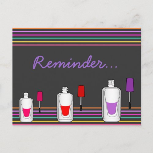 Fun Polish Nail or Hail Salon Appointment Reminder Postcard