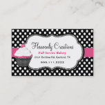 Fun Polka Dot and Cupcake Bakery Business Card