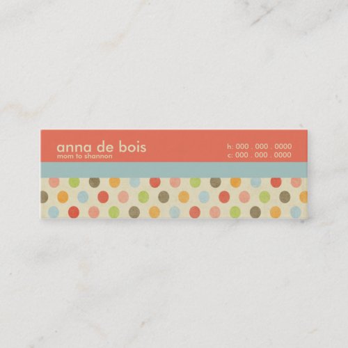 Fun Polka Dot Mommy Calling Card Business Card Template