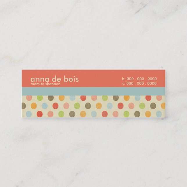 Fun Polka Dot Mommy Calling Card (Front)