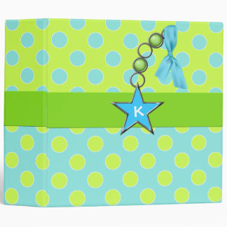 Fun Polka Dots and Monogram Custom Binder