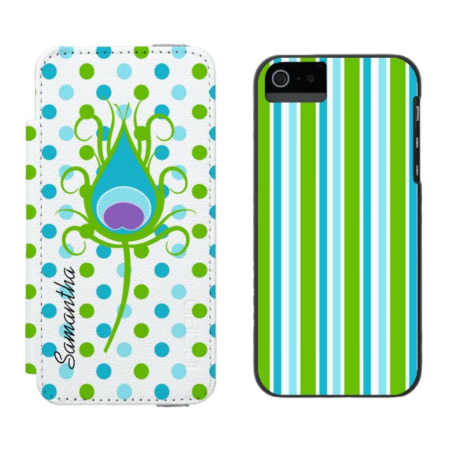 Fun Polka Dots and Stripes iPhone 5S Wallet Case (Side by Side)