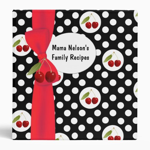 Fun Polka Dots  Cherries Recipe Binder