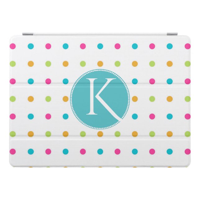 Fun Polka Dots Monogrammed iPad Pro 12 Smart Cover (Horizontal)