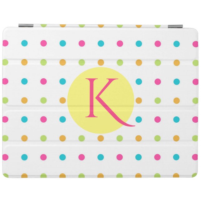 Fun Polka Dots Monogrammed iPad Smart Cover (Horizontal)