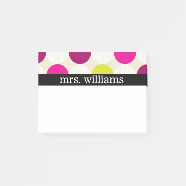 Fun Polka Dots - Personalize Post-it Notes (Front)