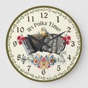Fun Polka Time! Accordion Wall Clock