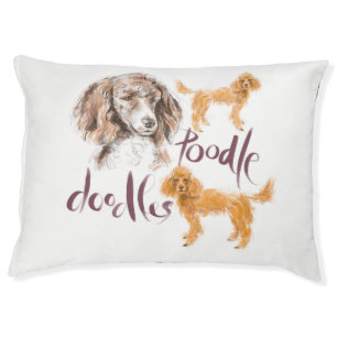 Fun Poodle doodles Pet Bed