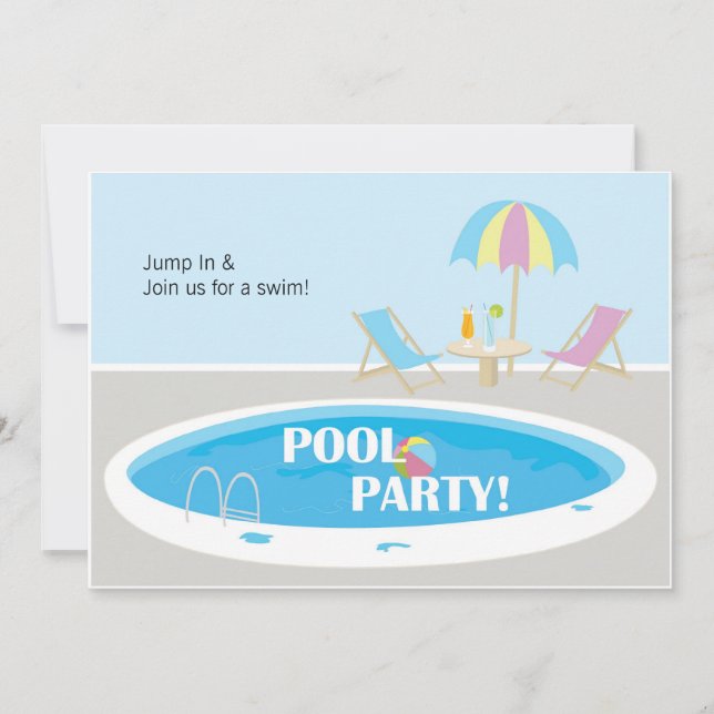 Fun Pool Party Invitation (Front)