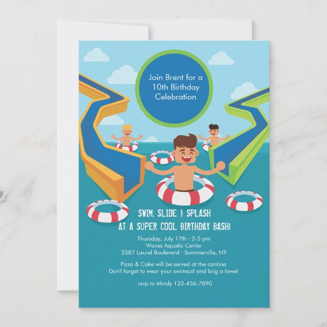 Fun Pool Party Invitation (Front)
