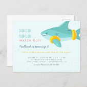Fun Pool Party Shark Arm Bands Kids Birthday Invitation Postcard (Front/Back)
