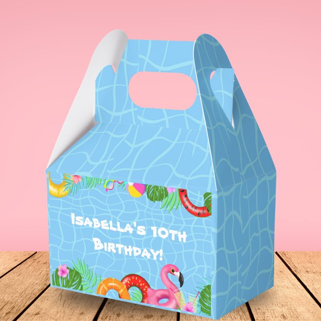 Fun Pool Party Swimming Birthday Favor Box (Creator Uploaded)