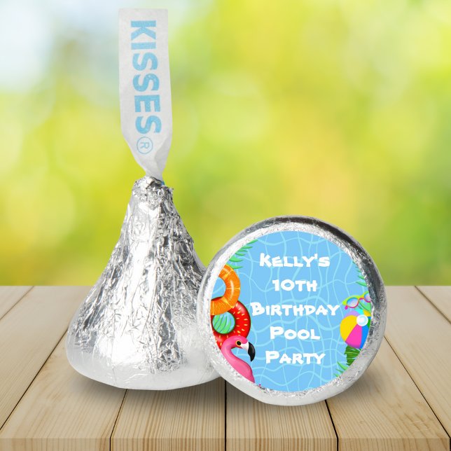 Fun Pool Party Swimming Birthday  Hershey®'s Kisses® (Creator Uploaded)