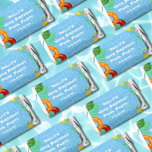 Fun Pool Party Swimming Birthday Hershey's Miniatures