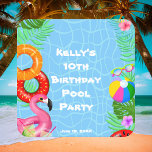 Fun Pool Party Swimming Birthday Square Paper Coaster<br><div class="desc">This vibrant paper coaster sets the stage for a poolside extravaganza,  ideal for guests who crave a splash of fun,  sunshine,  and fruity refreshments! This comes with coordinating supplies.</div>