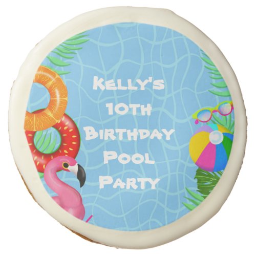 Fun Pool Party Swimming Birthday  Sugar Cookie