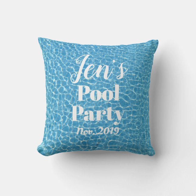 Fun Pool Party Throw Pillow (Front)