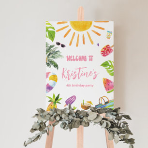 Fun Pool Party Welcome  Foam Board