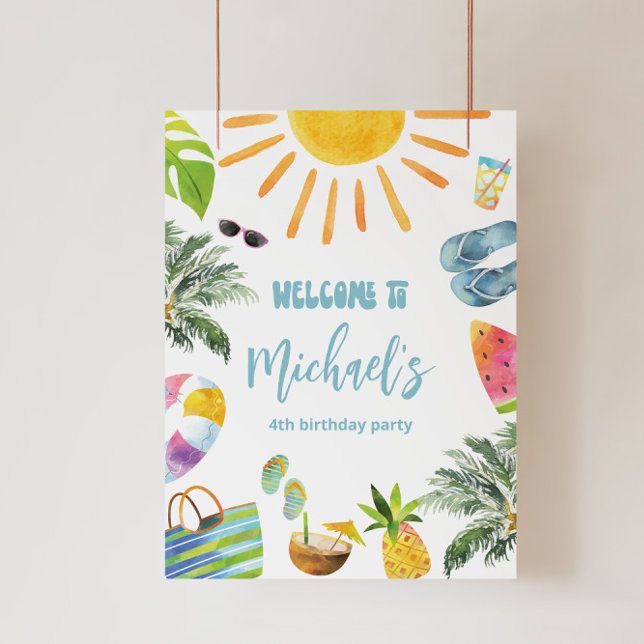 Fun Pool Party Welcome Sign (Creator Uploaded)