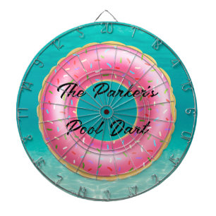 Fun Pool side summer floating pink dougnut Dart Board