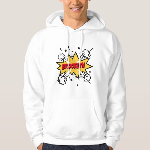 Fun pop art comic book style callout logo hoodie