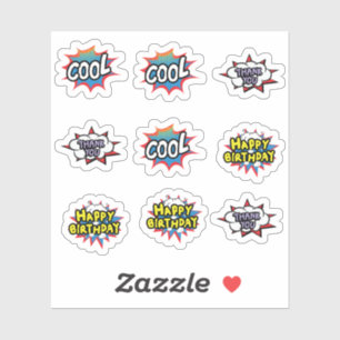Fun Pop Art Cool Graphic Text Sticker