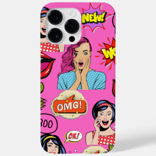 Fun pop art Vibrant artwork cute Pink girly Case-Mate iPhone 14 Pro Max Case