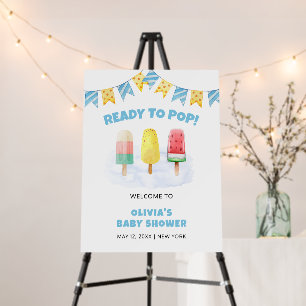 Fun Popcicle Ice Cream Baby Shower Welcome Sign