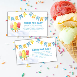Fun Popcicle Ice Cream Books for Baby Shower  Enclosure Card