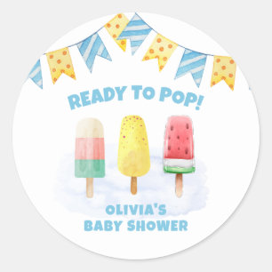 Fun Popcicle Ready To pop Ice Cream Baby Shower  Classic Round Sticker
