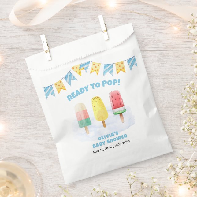 Fun Popcicle Ready To pop Ice Cream Baby Shower  Favor Bag (Clipped)