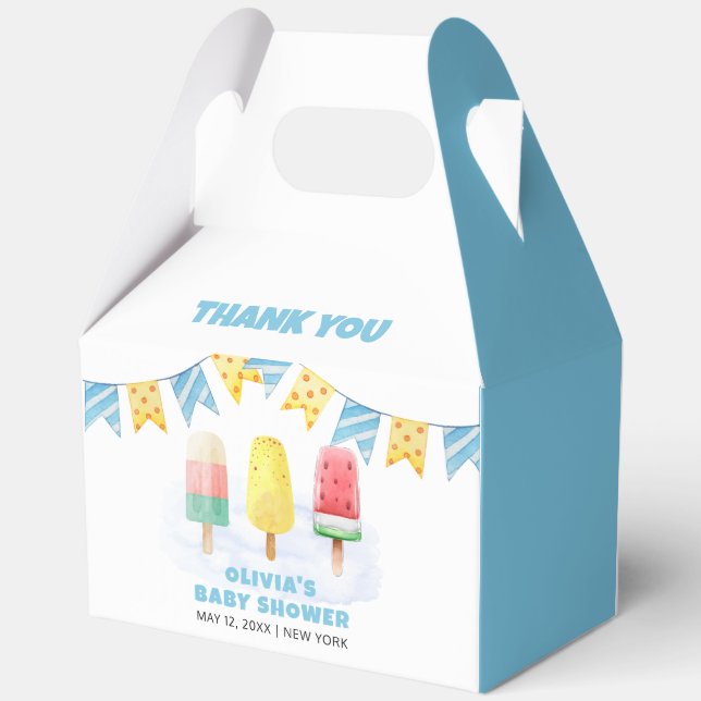 Fun Popcicle Ready To pop Ice Cream Baby Shower  Favor Boxes (Back)