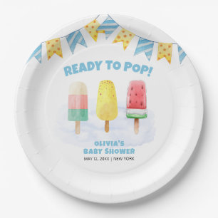 Fun Popcicle Ready To pop Ice Cream Baby Shower Paper Plates