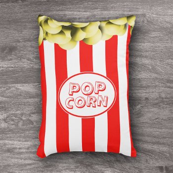 Fun Popcorn Box Movie Theme Accent Pillow by machomedesigns at Zazzle